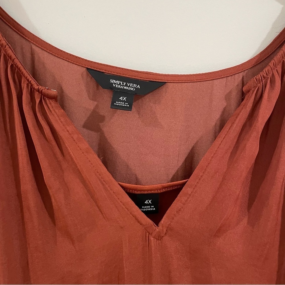 Simply Vera Vera Wang Tiered Ruffle Dress Knee Length Plus Size Romantic Ruffles - Picture 9 of 16